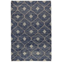 Reign Diamond Handwoven Area Rug Indigo 5X8