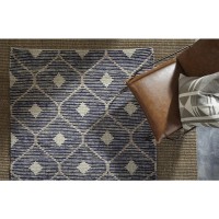 Reign Diamond Handwoven Area Rug Indigo 5X8