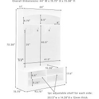 Crosley Furniture Bartlett Hall Tree, White