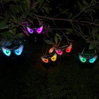 Waterglide Halloween Flashing Spooky Eyes Lights 5 Pairs Battery Operated Light Up Peeping Eyeball Auto Color Changing For Out