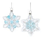 Snowflake Ornament Set Of 12 45H Glass