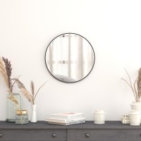 20 Round Black Metal Framed Wall Mirror Large Accent Mirror for Bathroom Vanity Entryway Dining Room Living Room