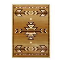 Lodi Collection Southwestern 6 x 9 Brown Area Rug Olefin Rug with Jute Backing for Hallway Entryway Bedroom Living Room