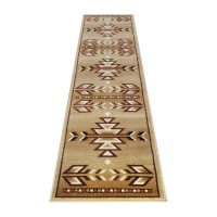 Lodi Collection Southwestern 2 x 7 Brown Area Rug Olefin Rug with Jute Backing for Hallway Entryway Bedroom Living Room