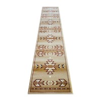 Lodi Collection Southwestern 2' X 11' Brown Area Rug - Olefin Rug With Jute Backing For Hallway  Entryway  Bedroom  Living Room