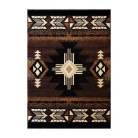 Mohave Collection 8 x 10 Chocolate Traditional Southwestern Style Area Rug Olefin Fibers with Jute Backing