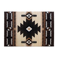 Mohave Collection 5 x 7 Brown Traditional Southwestern Style Area Rug Olefin Fibers with Jute Backing