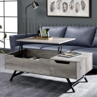 ACME Throm Coffee Table wLift Top Gray Oak Finish