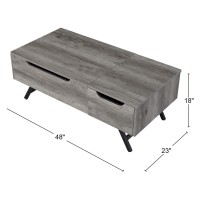 ACME Throm Coffee Table wLift Top Gray Oak Finish