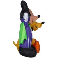 Gemmy Airblown Inflatable Vampire Mickey Mouse And Pluto  5 Ft Tall  Purple