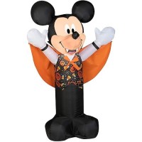 Gemmy Airblown Inflatable Mickey Mouse As Vampire  3.5 Ft Tall  Black