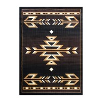 Amado Collection Southwestern 5 x 7 Brown Area Rug Olefin Accent Rug with Jute Backing Living Room Bedroom Entryway