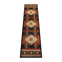 Mirage Collection Southwestern Style 3 x 10 Brown Olefin Area Rug with Jute Backing for Entryway Bedroom Living Room