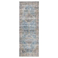 Bloom Rugs Caria Washable Nonslip 8X10 Rug Graydark Blue Traditional Area Rug For Living Room Bedroom Dining Room And Kit