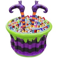 Turnmeon 200+ Cans Super Capacity Halloween Witch Legs Inflatable Cooler Cauldron Drink Cooler  40