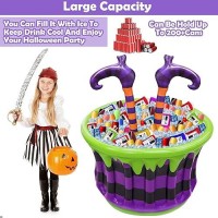 Turnmeon 200+ Cans Super Capacity Halloween Witch Legs Inflatable Cooler Cauldron Drink Cooler  40