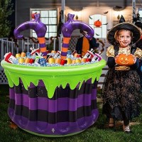 Turnmeon 200+ Cans Super Capacity Halloween Witch Legs Inflatable Cooler Cauldron Drink Cooler  40