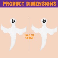 Joyin Halloween 2 Pcs 53 Tree Wrap Ghost Decoration Smiling Ghost Design Decorations For Halloween Outdoor Lawn Tree Decor