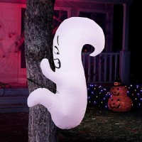 Joiedomi 4 Ft Halloween Inflatables Ghost Outdoor Decorations Blow Up Halloween Yard Decorations Hugging Tree Halloween Ghost