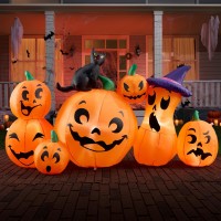 Joiedomi 6 Ft Long Halloween Inflatable Outdoor Decorations Pumpkin Blow Up Halloween Yard Decorations 7 Pcs Inflatable Pumpki