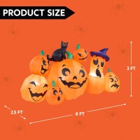 Joiedomi 6 Ft Long Halloween Inflatable Outdoor Decorations Pumpkin Blow Up Halloween Yard Decorations 7 Pcs Inflatable Pumpki