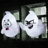 Joiedomi 2 Pack Halloween Inflatables Window Decorations Ghost Inflatable Halloween Decor Outdoor With Leds 26 Ft Tall Blow U