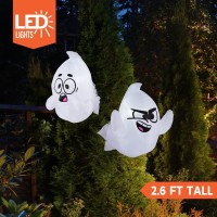 Joiedomi 2 Pack Halloween Inflatables Window Decorations Ghost Inflatable Halloween Decor Outdoor With Leds 26 Ft Tall Blow U