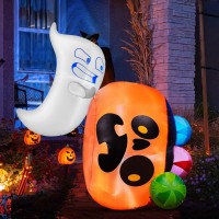 Joiedomi 5 Ft Tall Halloween Inflatable Outdoor Decoration Halloween Blow Ups Cute Ghost Ghosts Halloween Decorations Blow Up