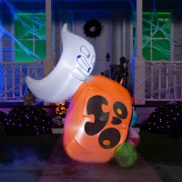 Joiedomi 5 Ft Tall Halloween Inflatable Outdoor Decoration Halloween Blow Ups Cute Ghost Ghosts Halloween Decorations Blow Up