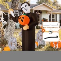 Comin Halloween Inflatable 6Ft Scary Pumpkin Killer With Built-In Leds Blow Up Yard Decoration For Holiday Party Indoor  Outdoor  Yard  Garden  Lawn