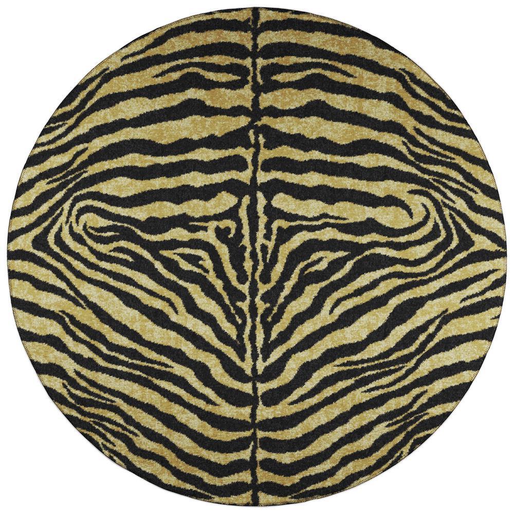 IndoorOutdoor Mali ML1 Gold Washable 8 x 8 Round Rug