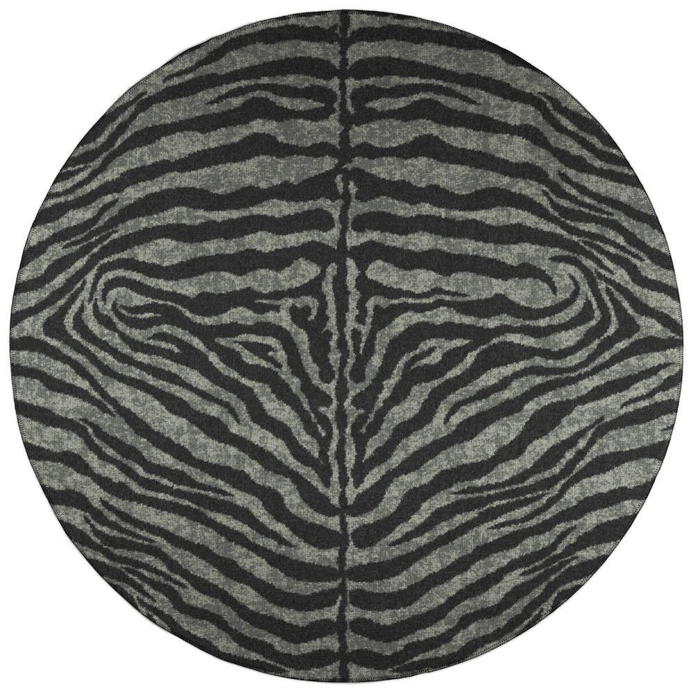 IndoorOutdoor Mali ML1 Midnight Washable 6 x 6 Round Rug