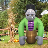 Shdejtg 8Ft Tall Halloween Inflatable Frankenstein Inflatable Yard Decoration With Buildin Leds Blow Up Inflatables For Hallowe