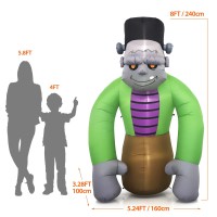 Shdejtg 8Ft Tall Halloween Inflatable Frankenstein Inflatable Yard Decoration With Buildin Leds Blow Up Inflatables For Hallowe