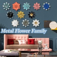 Metal Flower Wall Art Decor 95 Rustic Modern Floral Sculpture Distressed Iron Wall Hanging Home Decoration Accent Artworks Fo