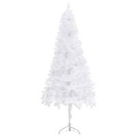 vidaXL 6 ft White Corner Artificial Christmas Tree PVC Economical Lifelike SpaceSaving with Steel Stand