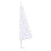 vidaXL 6 ft White Corner Artificial Christmas Tree PVC Economical Lifelike SpaceSaving with Steel Stand