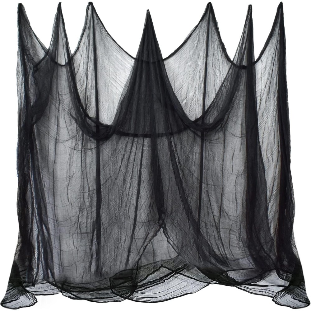 Zeedix Halloween Black Creepy Cloth 85 X 315In Giant Halloween Home Deco Spooky Scary Gauze Cloth For Halloween Party Supplies H