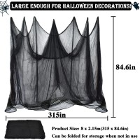 Zeedix Halloween Black Creepy Cloth 85 X 315In Giant Halloween Home Deco Spooky Scary Gauze Cloth For Halloween Party Supplies H