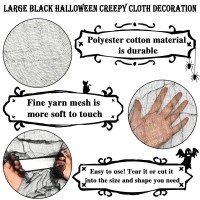 Zeedix Halloween Black Creepy Cloth 85 X 315In Giant Halloween Home Deco Spooky Scary Gauze Cloth For Halloween Party Supplies H