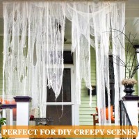 Zeedix 6 Pack Halloween Creepy Cloth 30 X 75 Inches Halloween Decoration Spooky Scary Gauze Cloth White Cheesecloth For Hallowee