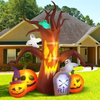 Max Fun 8Ft Halloween Inflatables Decorations Inflatable Dead Tree Outdoor Decorations With Led Lights Builtin Blow Up Yard Dec