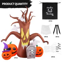 Max Fun 8Ft Halloween Inflatables Decorations Inflatable Dead Tree Outdoor Decorations With Led Lights Builtin Blow Up Yard Dec