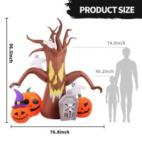 Max Fun 8Ft Halloween Inflatables Decorations Inflatable Dead Tree Outdoor Decorations With Led Lights Builtin Blow Up Yard Dec