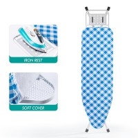 Bktd Ironing Board Heat Resistant Cover Iron Board With Steam Iron Rest Nonslip Foldable Ironing Stand Heavy Sturdy Metal Fr