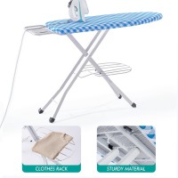 Bktd Ironing Board Heat Resistant Cover Iron Board With Steam Iron Rest Nonslip Foldable Ironing Stand Heavy Sturdy Metal Fr