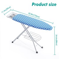 Bktd Ironing Board Heat Resistant Cover Iron Board With Steam Iron Rest Nonslip Foldable Ironing Stand Heavy Sturdy Metal Fr