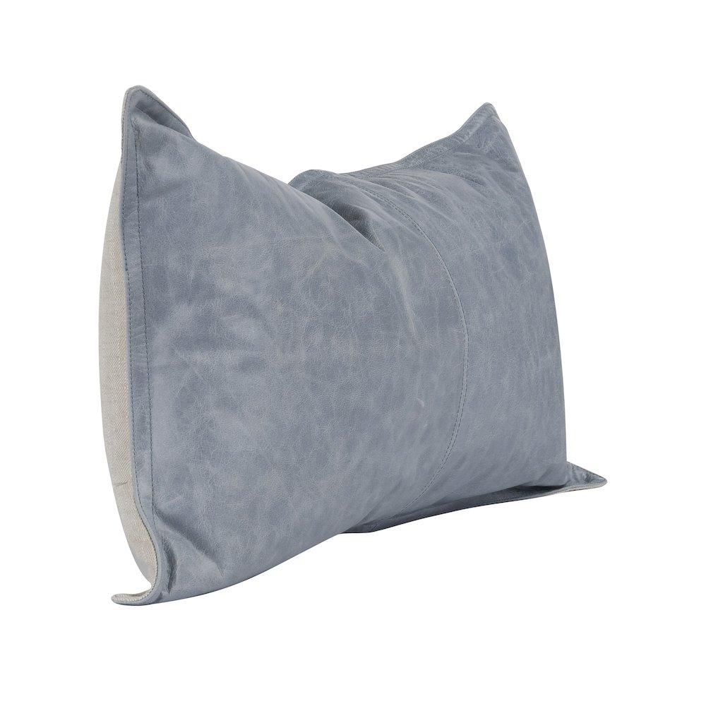 Kosas Home Cheyenne 100 Leather 22 Throw Pillow in Gray