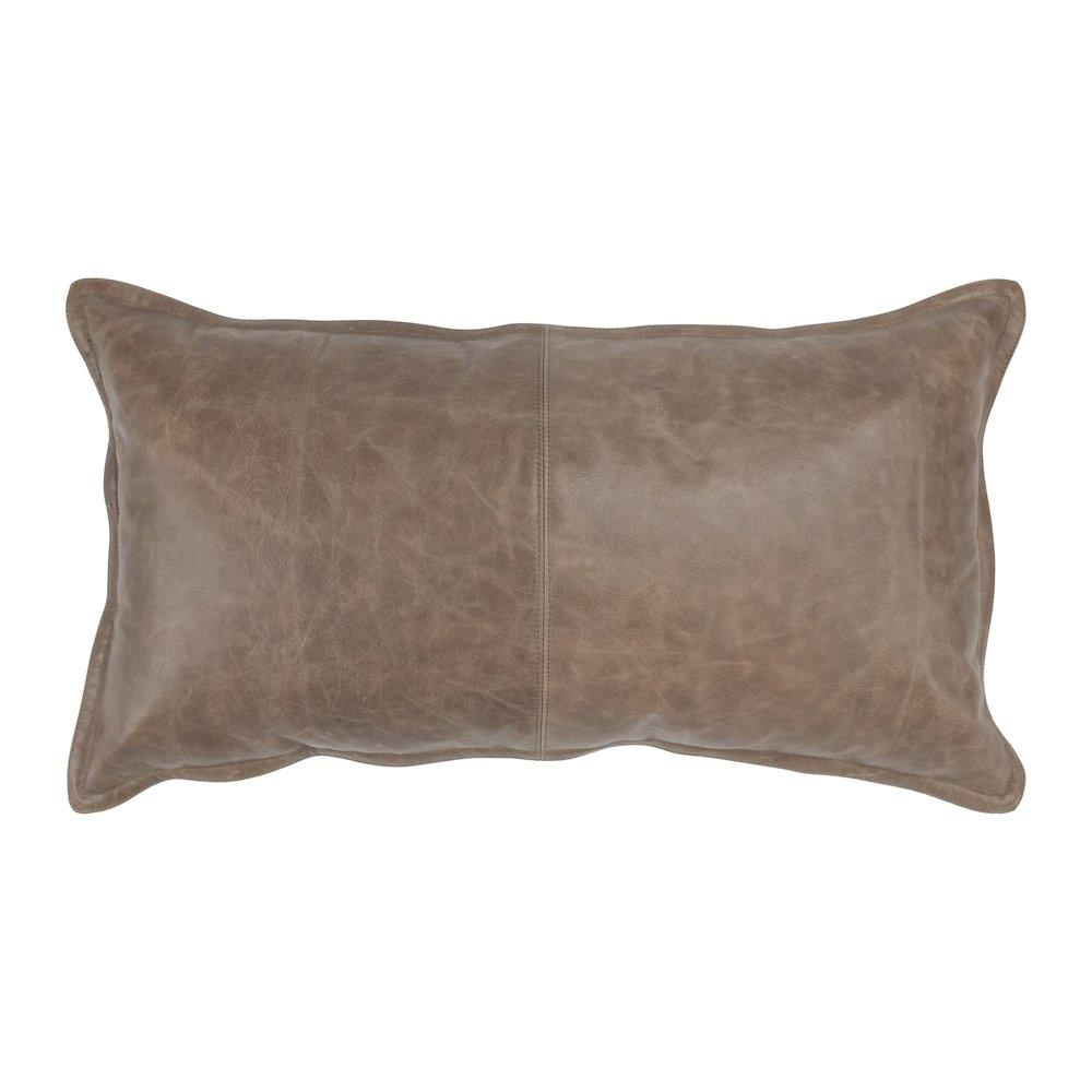 Kosas Home Cheyenne 100 Leather 22 Throw Pillow Taupe