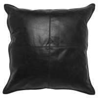 Kosas Home Cheyenne 100 Leather 22 x 22 Throw Pillow Black